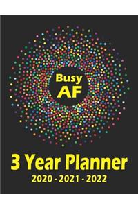BUSY AF 3 Year Planner 2020 2021 2022