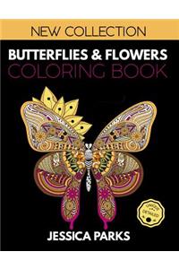 Butterflies and Flowers Coloring Book