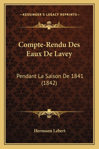 Compte-Rendu Des Eaux De Lavey