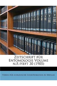 Zeitschrift Fur Entomologie Volume N.F.