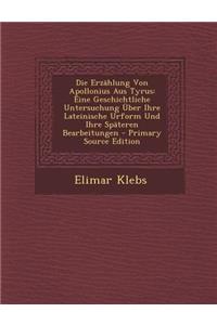 Die Erzahlung Von Apollonius Aus Tyrus