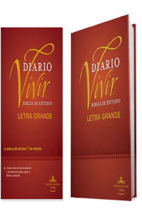 Biblia de Estudio del Diario Vivir Rvr60, Letra Grande (Letra Roja, Tapa Dura)