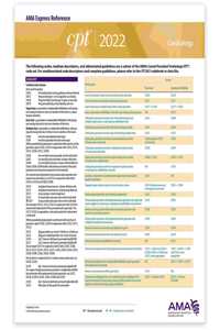 CPT Express Reference Coding Card 2022: Cardiology