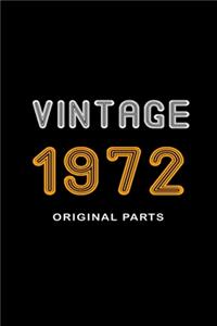 Retro Birthday - Vintage 1972 Notebook Original Parts Gift