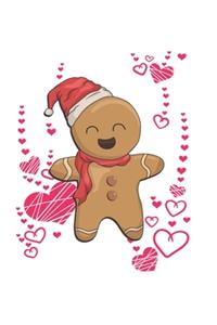 Christmas Gingerbread Man Hearts Notebook