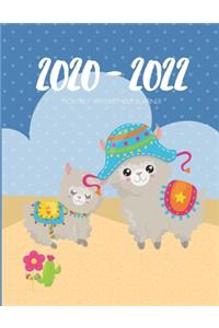 2020-2022 Three 3 Year Planner Llama Monthly Calendar Gratitude Agenda Schedule Organizer