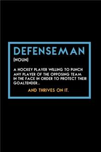 Eishockey Notizbuch Defenseman