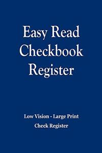 Easy Read Checkbook Register - Blue