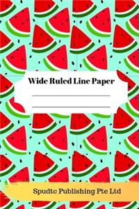 Cute Watermelon Theme Wide Ruled Line Paper