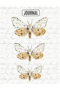 Big Fat Bullet Style Journal Notebook Watercolor Moths