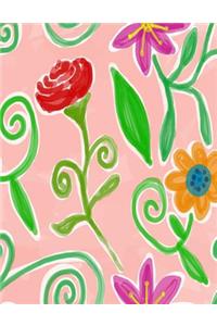 Watercolor Painting Floral Notebook