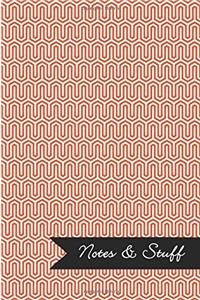 Notes & Stuff Lined Notebook With Orange Key Maze Pattern Cover