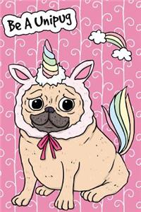 Journal Notebook For Dog Lovers Unicorn Pug - Pink