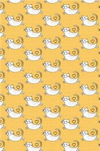 Journal Notebook For Cat Lovers Flying Cats Pattern 5