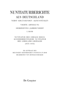 Nuntiatur Des Ciriaco Rocci. Ausserordentliche Nuntiatur Des Girolamo Grimaldi (1631-1633)