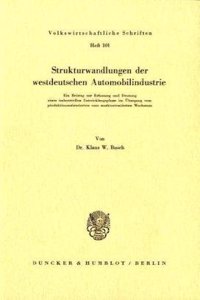 Strukturwandlungen Der Westdeutschen Automobilindustrie