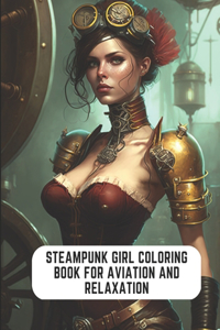 Steampunk Girl Coloring Book for Aviation and Relaxation