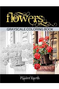 Flowers Grayscale Coloring Book