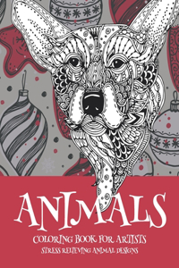 Coloring Book for Artists - Animals - Stress Relieving Animal Designs