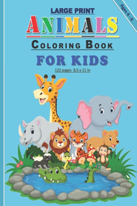 Large Print Animals Coloring Book For Kids