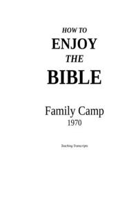 How to Enjoy the Bible