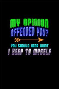 My opinion offended you? you should hear what i keep to myself: Notebook - Journal - Diary - 110 Lined pages