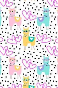 Llama Bullet Journal: Cute Llamas Wearing Glasses, Hearts & Polka Dot Pattern Dot Grid Notebook - Dotted Bujo Diary for Bullet Journaling - Christmas Present, Easter Bask