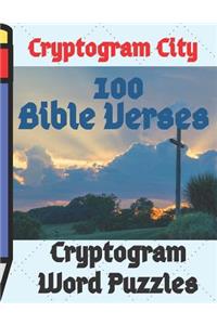 Cryptogram City 100 Bible Verses Cryptogram Word Puzzles Large Print