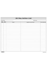 30 Day Action List