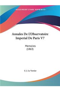 Annales De L'Observatoire Imperial De Paris V7
