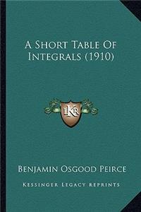 A Short Table Of Integrals (1910)