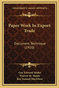 Paper Work In Export Trade