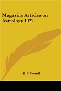 Magazine Articles on Astrology 1922