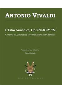 Antonio Vivaldi l'Estro Armonico Op.3 No.8 RV 522: Concerto in a Minor Transcribed for Two Mandolins and Orchestra by Fabio Machado