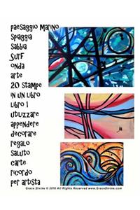 paesaggio marino spiaggia sabbia Surf onda arte 20 stampe in un libro libro 1 utilizzare appendere decorare regalo saluto carte ricordo per artista Grace Divine