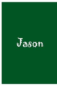 Jason - Green Personalized Notebook / Journal / Blank Lined Pages
