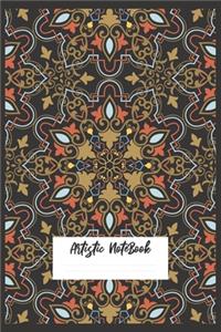 Artistic NoteBook 1 - Arabic traditional mosaic Notebook, Journal, Sketchbook, Diary, Planner, Organizer, Gift for everyone.