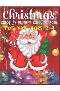 Christmas Color By Number Coloring Book For Kids Ages 2-4
