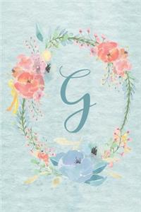 2020 Weekly Calendar Planner - Letter G - Light Blue and Pink Floral Design