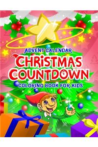 Advent Calendar Christmas Countdown Coloring Book for Kids