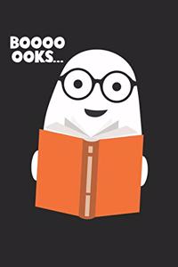 Halloween Notebook - Booooooks Reading Journal - Cute Halloween Gift - Book Lover Diary