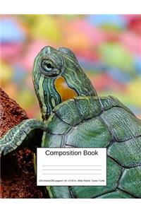 Composition Book 100 Sheets/200 Pages/7.44 X 9.69 In. Wide Ruled/ Green Turtle