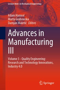 Advances in Manufacturing III