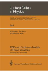 PDEs and Continuum Models of Phase Transitions