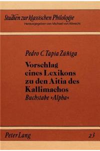 Vorschlag eines Lexikons zu den Aitia des Kallimachos