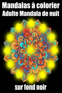 Mandalas à colorier adulte mandala de nuit sur fond noir