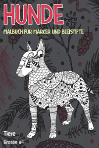 Malbuch für Marker und Bleistifte - Grosse A4 - Tiere - Hunde