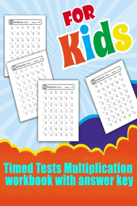 Timed tests multiplication workbook with answer key