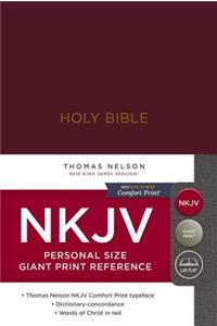 NKJV, Reference Bible, Personal Size Giant Print, Hardcover, Burgundy, Red Letter Edition, Comfort Print