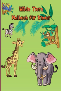 Wilde Tiere Malbuch für Kinder